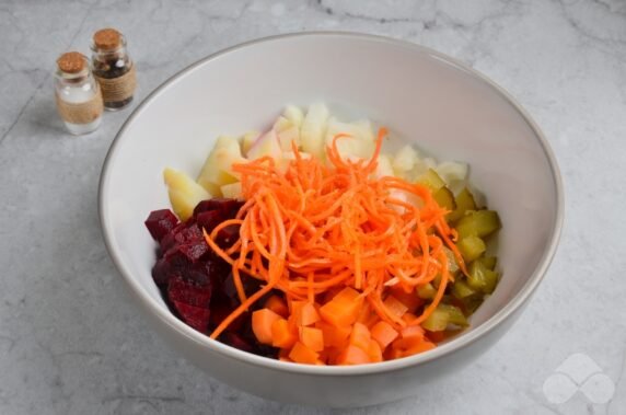 Винегрет с корейской морковкой – фото приготовления рецепта, шаг 3