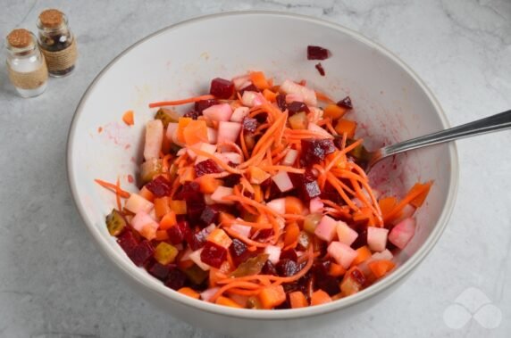 Винегрет с корейской морковкой – фото приготовления рецепта, шаг 4