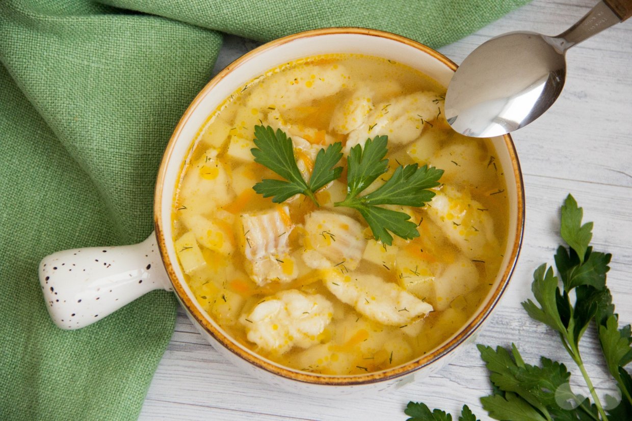 Фасолевый суп с грибами и клецками