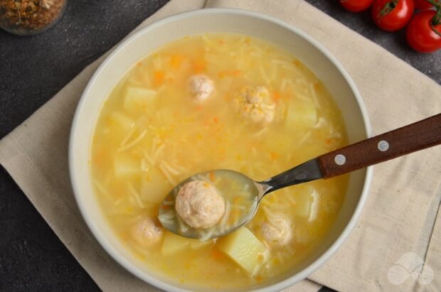 Суп с индюшиными фрикадельками – фото приготовления рецепта, шаг 6