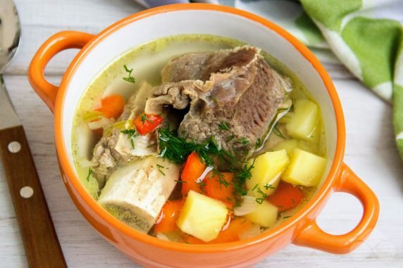 Суп с говяжьими ребрышками – фото приготовления рецепта, шаг 8