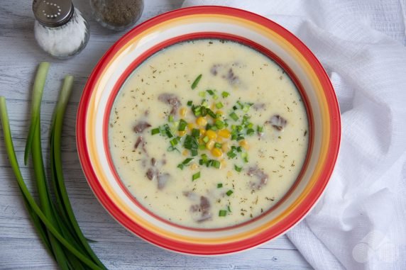 Сливочный кукурузный суп с говядиной – фото приготовления рецепта, шаг 9