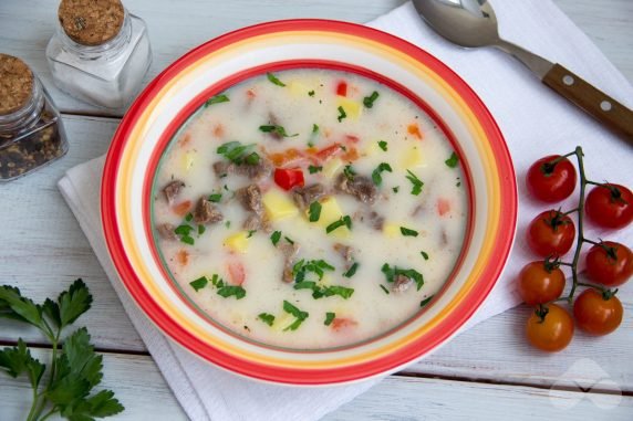 Сырный суп с говядиной и овощами – фото приготовления рецепта, шаг 4