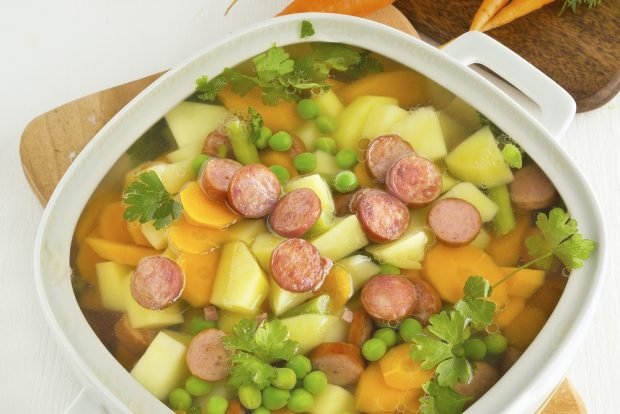 Простой суп с сосисками – пошаговый рецепт приготовления с фото