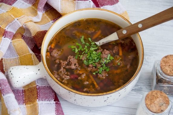 Фасолевый суп со свиным фаршем – фото приготовления рецепта, шаг 9