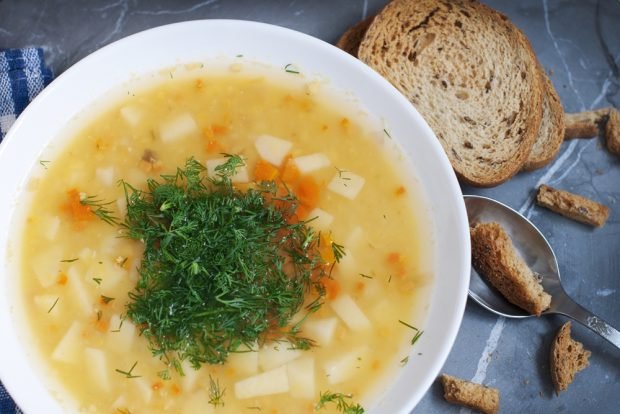 Легкий гороховый суп с картошкой