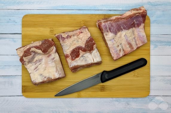 Свиные ребрышки в духовке с соевым соусом – фото приготовления рецепта, шаг 1