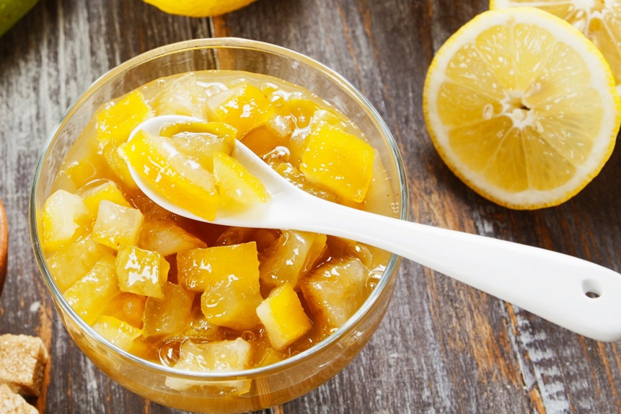 Squash jam with lemon and orange