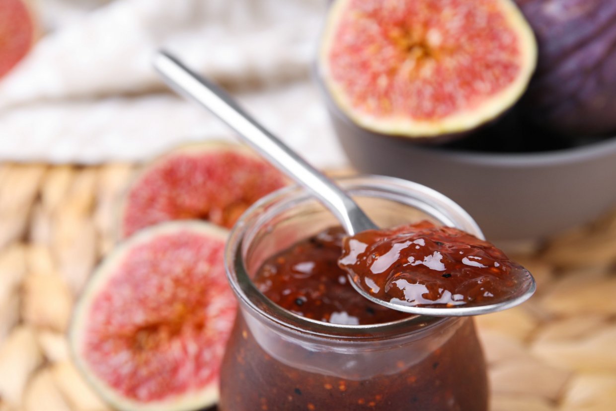 Pieces of fig jam