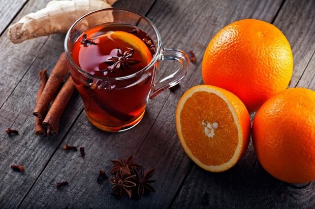 Чай с имбирем, апельсином и медом