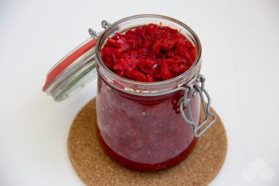 Борщевая заправка без капусты с томатной пастой на зиму в банках – фото приготовления рецепта, шаг 7