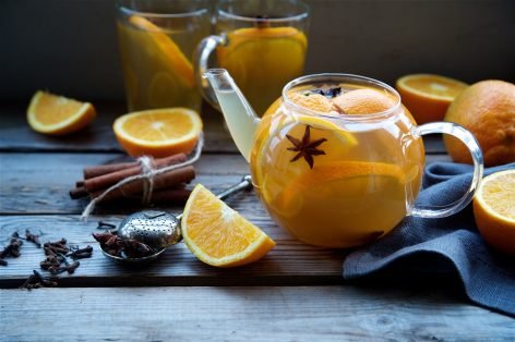 Чай с апельсином и корицей