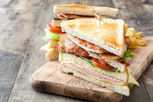 Клаб-сэндвич с карбонадом – пошаговый рецепт приготовления с фото