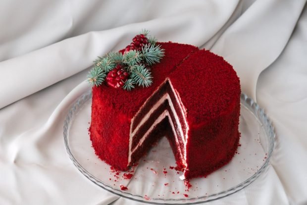 Новогодний торт Красный бархат