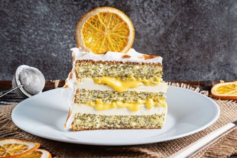 Лимонный торт с маком