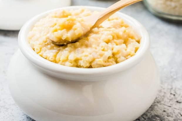 Сладкая каша пшенка рис на молоке со сливочным маслом рецепт с фото