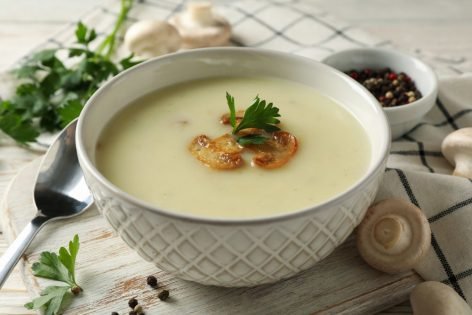 Грибной суп с плавленым сыром