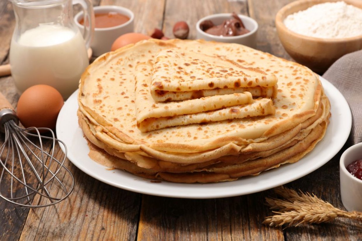 Вкусные тонкие блинчики на молоке без дырочек